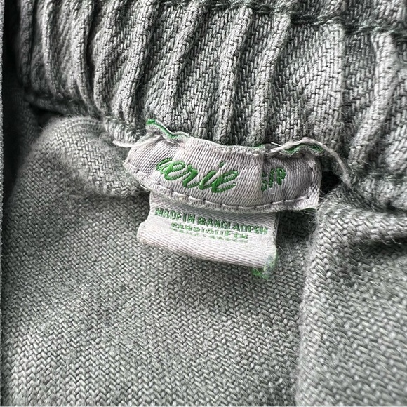 Aerie Washed Olive Green Linen & Lyocell Button Front Mini Skirt Sz S - Picture 6 of 13